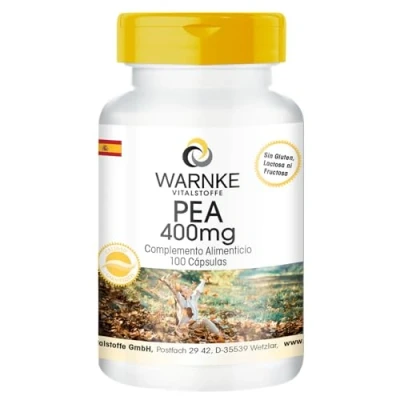 Imagen de PEA 400mg con de palmitoiletanolamida por cápsula 100 cápsulas alta dosis vegano Warnke Vitalstoffe Calidad farmacia alemana