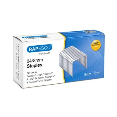 Imagen de Rapesco S24807Z3 Grapas Galvanizadas Tipo 24/8 mm (No.16), Paquete de 5000