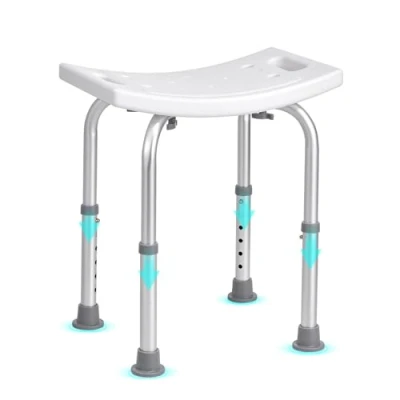 Imagen de VEVOR Asiento de Ducha Antideslizante Altura Ajustable 360 485 mm Taburete Carga 158,8 kg Silla Aluminio y PE, Ayuda para Personas Mayores, Mujeres Embarazadas, Baño