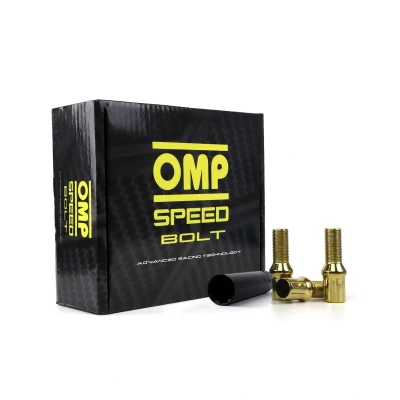 Imagen de OMP Speed Juego de 20 Tornillos Acero Colores M12X1.5 Llave 17/19 Largo 27mm Color Amarillo y Material DIN 10.9