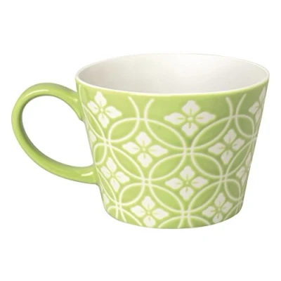 Imagen de Excelsa Etnika Taza Jumbo de 415 ml, Porcelana, Color Verde, 11 x 8 cm