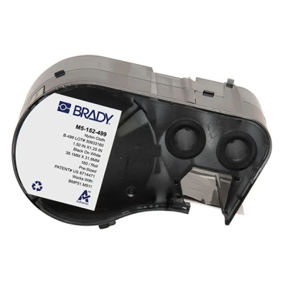 Imagen de M511 Brady M5 152 499 etiquetas de tela nailon negro sobre blanco 38,10 mm x 37,75 (original)