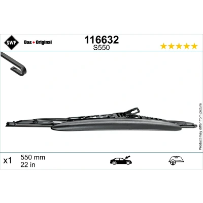 Imagen de Limpiaparabrisas Swf 116632 550mm Escobillas con arco spoiler 22in FORD: FIESTA 5, Focus Mk1 Hatchback, MONDEO 3 Stufenheck