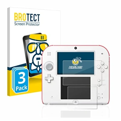 Imagen de BROTECT Protector Pantalla Cristal para Nintendo 2DS Vidrio (3 Unidades) [Dureza 9H, Anti Arañazos]