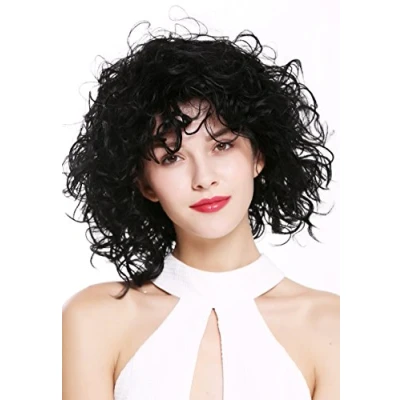 Imagen de WIG ME UP DW 2698 1 Peluca mujer corto hasta los hombros rizos rizado salvaje voluminoso denso negro