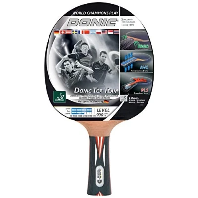 Imagen de Donic Schildkröt Raqueta de Tenis Mesa Top Team 800, Mango AVS &amp; PLS, Esponja 2,0 mm, Almohadilla Alpha Slick ITTF, 754199, Unisex