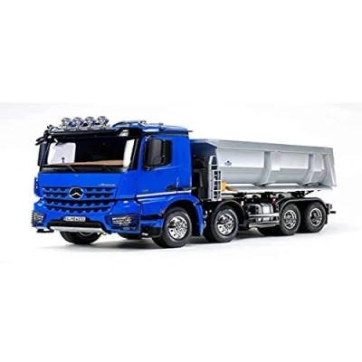 Imagen de TAMIYA 56366 Hoja Mercedes Benz 1:14 MB Arocs 4151 Tipper 8x4 kit para Montar, RC, Control Remoto, camión, Juguete de construcción, modelismo, Tinkering, Color Azul