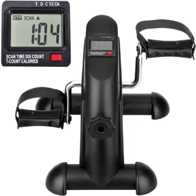 Imagen de himaly Mini Bicicleta Estática con Pantalla LCD para Entrenamiento de Brazos y Piernas Minibicicleta Ajustable Hacer Ejercicio en Casa Mujer Hombre, Pedales estaticos
