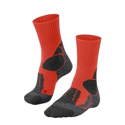 Imagen de FALKE TK1 Adventure M SO lana hilo funcional anti ampollas gruesa 1 par, Calcetines para correr Hombre, Naranja Electric Orange 8192, 44 45