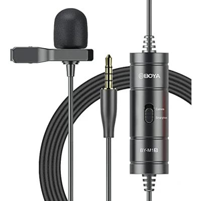 Imagen de BOYA (BY M1S Micrófono de Solapa Lavalier Profesional Condensador omnidireccional para iPhone Android Smartphone DSLR, videocámaras, grabadoras Audio, grabación Ordenador portátil