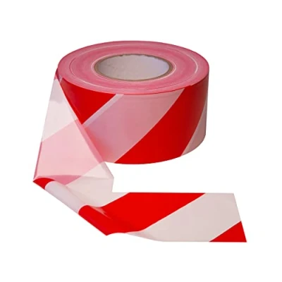 Imagen de PROlac cinta de barrera estable y resistente a desgarros, aleteo para puntos peligro, en rojo/blanco, señalización resistente, llamativa, ideal exteriores,