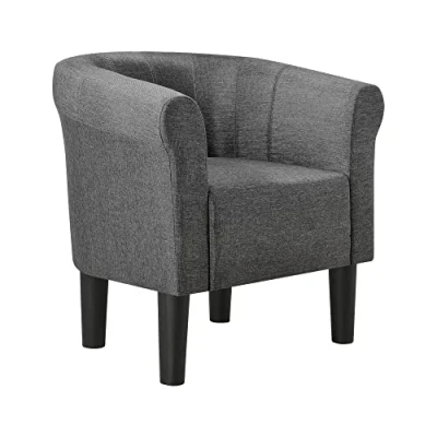 Imagen de [en.casa] Sillón Relax Elegante Butaca 70x70x58 cm Asiento cómodo 100% Poliéster Gris Oscuro