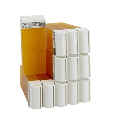 Imagen de Epilwax 12 Cartuchos Roll On de 100 ml Cera Depilatoria Tibia profesional Miel para Depilación con Bandas Depilatorias des las piernas, axilas, y el cuerpo