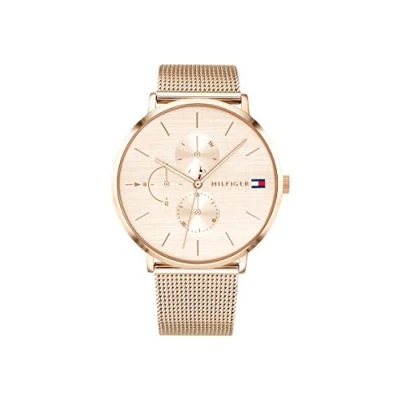 Imagen de Tommy Hilfiger Reloj Multifunción de Cuarzo para Mujer 3 Subesferas, Resistente al Agua 3ATM con Pulsera Cuero o Acero Inoxidable en Malla Eslabones