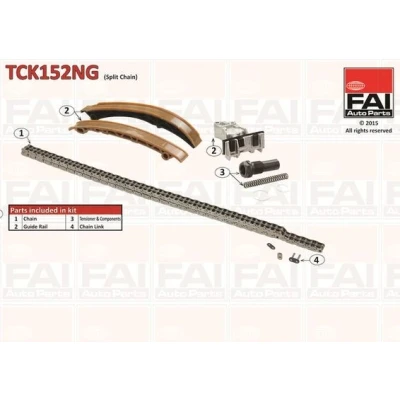 Imagen de FAI AutoParts TCK152NG Juego de Cadena distribución sin juntas, ruedas dentadas Dúplex, rodillos MERCEDES BENZ: W124 Berlina