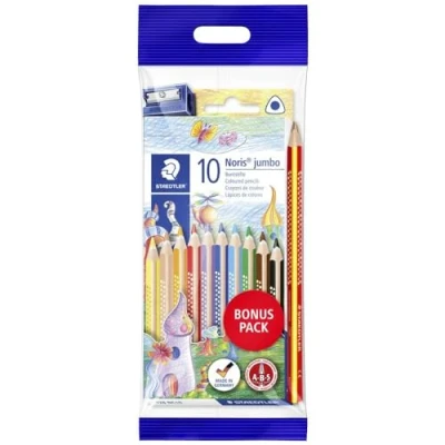 Imagen de Staedtler 61SET8. Lápices de colores. Caja con 10 unidades más lápiz arcoiris y sacapuntas.
