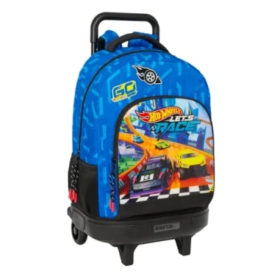 Imagen de Safta Hot Wheels Let&#039;s Race Mochila Grande con Ruedas, Compacta, Extraíble, Ideal para Niños de Diferentes Edades, Cómoda y Versátil, Calidad Resistencia, 33x22x45 cm