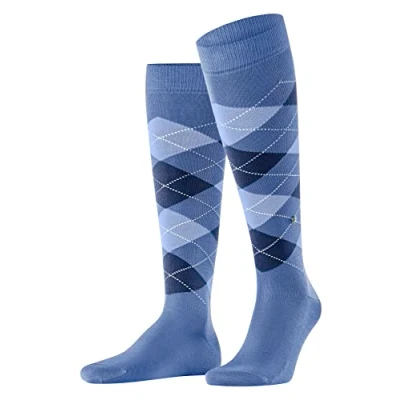 Imagen de Burlington Manchester M KH algodón largo estampado 1 par, Calcetines largos Hombre, Azul (Turquoise 6550) nuevo ecológico, 40 46