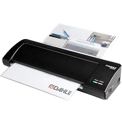 Imagen de Dahle 70303 Plastificadora (hasta A3, laminación en frío y caliente, 40 segundos) tiempo de calentamiento), color negro.