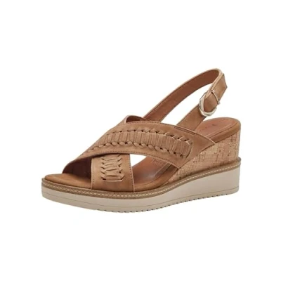 Imagen de Tamaris Mujer 1 28213 42, Sandalias con cuña, marrón Claro, 36 EU
