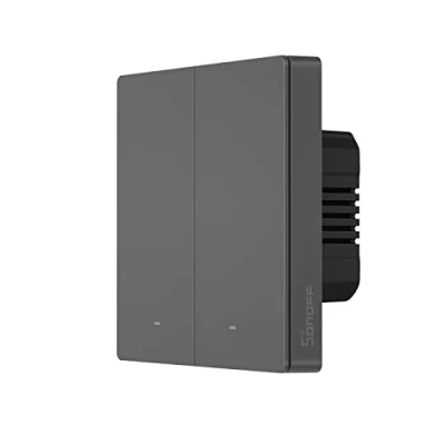 Imagen de SONOFF Interruptor de luz Inteligente,Interruptor Pared Wi Fi Alexa, Interruptores eléctrica,Tipo M5 86 2Canal. Compatible con Alexa and Google Home .[Cable neutro requerido]