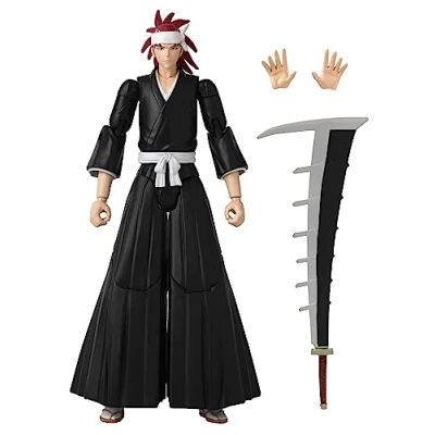 Imagen de BANDAI Anime Heroes Bleach Figures Abarai Renji Figura de acción articulada con Brazos y Caras Intercambiables, Figuras Bleach, 17 cm