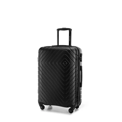 Imagen de WITTCHEN Maleta Trolley Mediana ABS rígida con 4 Ruedas Cerradura de combinación Asa telescópica Cube Line Negro