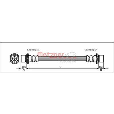 Imagen de Tubo flexible de frenos METZGER 4112210