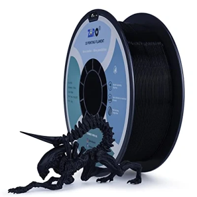 Imagen de ZIRO filamento PLA 1,75 mm, para impresora 3D Basic Color Series mm 1 kg (2,2 libras), precisión dimensional +/ 0,03 mm,Negro