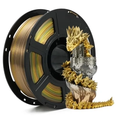 Imagen de FLASHFORGE filamento de seda para impresora 3D, brillante, degradado rápido, cambio color arcoíris, multicolor, PLA 1,75 mm, bobina 1 kg (2,2 lbs), estructura y ultra