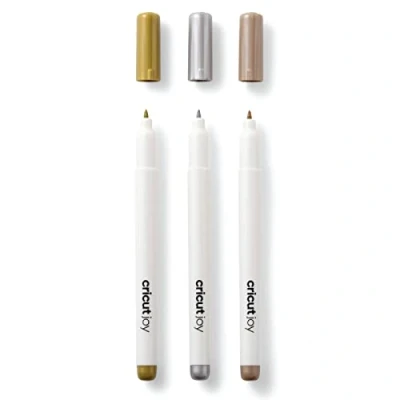 Imagen de Cricut Rotuladores metalizados permanentes Joy de 1,0 mm, oro/plata/cobre (3 uds)