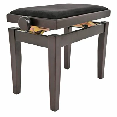 Imagen de Navarrez Banqueta de Piano con Ajuste Altura, Color Palisandro Mate, 1 Unidad