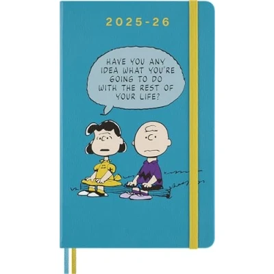 Imagen de Moleskine Peanuts Agenda Semanal 2025 2026, 2025/2026 18 Meses con Tapa Dura, Cierre Elástico y Adhesivos Temáticos, Formato Grande 13 x 21 cm