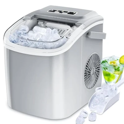 Imagen de Maquina de Hielo Portátil con Asa 9 Cubitos Listos en 6 Minutos Domestica Autolimpiable Ice Maker Machine para Casa