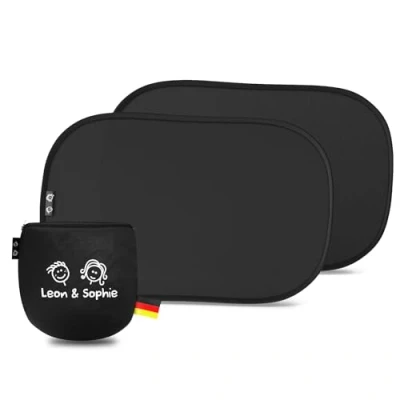 Imagen de Parasol Coche Bebé PROTECCIÓN UV CERTIFICADA UPF50+ Material de Primera Calidad gsm 105 Certificado DEKRA Lateral Ventana Trasera Máxima protección
