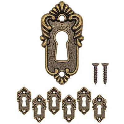 Imagen de FUXXER® Juego de 6 placas antiguas para llaves y rosetas, diseño vintage bronce