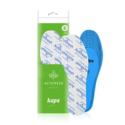 Imagen de Kaps Actifresh Plantillas Zapatos Higiénicas con Tecnología Antibacteriana de Sanitized, Fabricadas en Europa, Recortables a Medida, Todas las Tallas