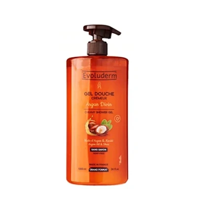 Imagen de EVOLUDERM Gel de ducha cremoso argán divino 1000 ml 95% origen natural vegano Fabricación francesa