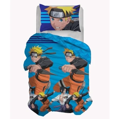 Imagen de hermet Naruto Juego de Funda nórdica Individual algodón, 100% 155 x 200 cm, Almohada 50 80 para Cama Dormitorio, Producto Oficial, no sábana Bajera