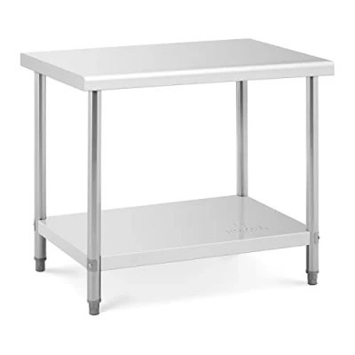 Imagen de Royal Catering RCAT 100/70 NW Mesa de Trabajo Acero Inoxidable (100 x 70 85 cm, Capacidad Carga 95kg, Pies Ajustables, Inoxidable)