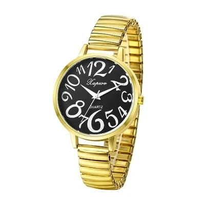 Imagen de JewelryWe Reloj con Correa Elástica, de Moda para Mujer, Redondo Analógico Cuarzo, Escala Números Arábigos, Extraíble, Grandes Fáciles Leer