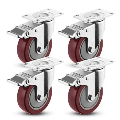 Imagen de Meditool 4Pcs 100mm Ruedas Pivotantes Giratorias para Muebles con Freno (Capacidad de carga máxima 400 KG)