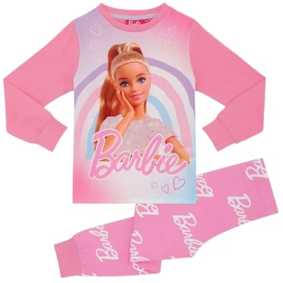 Imagen de Barbie Conjunto de pijama largo para niñas, rosa, 9 10 Years