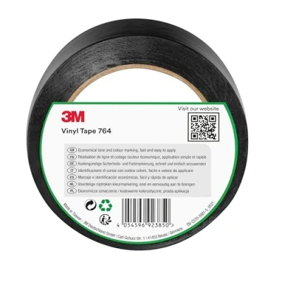 Imagen de 3M Cinta de Vinilo 764, Negra, 50 mm x 33 m