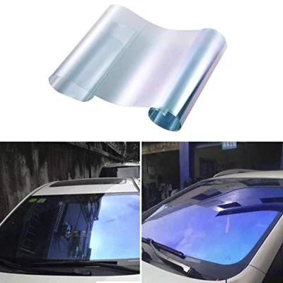 Imagen de Blueshyhall Lámina tintada para coche, 67 % VLT, color azul oscuro, con efecto espejo, protección visual, contra el deslumbramiento, térmica, solar, luna