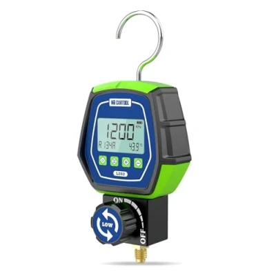 Imagen de MR CARTOOL Manómetros Digitales Bomba de Vacío Aire Acondicionado y Prueba con 90 Refrigerantes R32 R134A R410A HVAC, Probador Fugas para Probar Mantener Sistemas Refrigeración