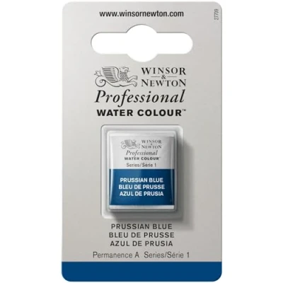 Imagen de Winsor &amp; Newton Acuarela Profesional Pintura De Acuarela, Alta Luminosidad, Resistente a la Luz, Calidad Archivo, 1/2 Godet, Color Azul Prusia