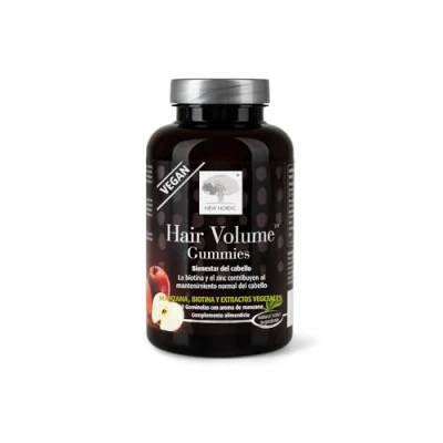 Imagen de New Nordic Hair Volume Gummies 60 gominolas Complemento Alimenticio Biotina Zinc Cobre Mantenimiento Del Pelo Natural