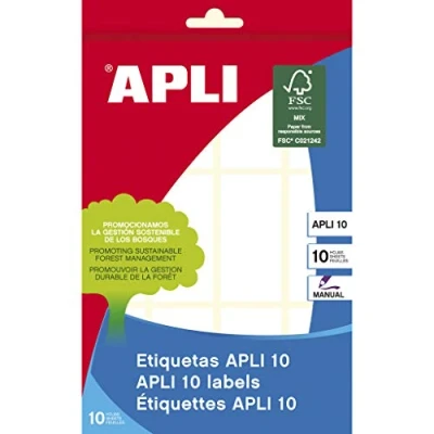 Imagen de Etiqueta apli blanca 26x54 mm sobre de 10 hojas