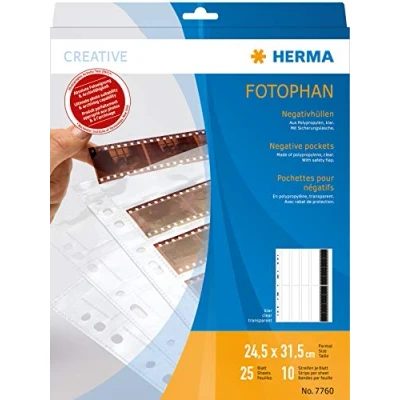 Imagen de Herma Negative Pockets Pp Clear 25 Sheets/4 strips 7760